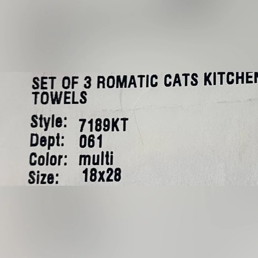 Humane Society Cats Kittens Pets Floral Hearts White Red Kitchen Towel Set of 3 - Picture 9 of 9